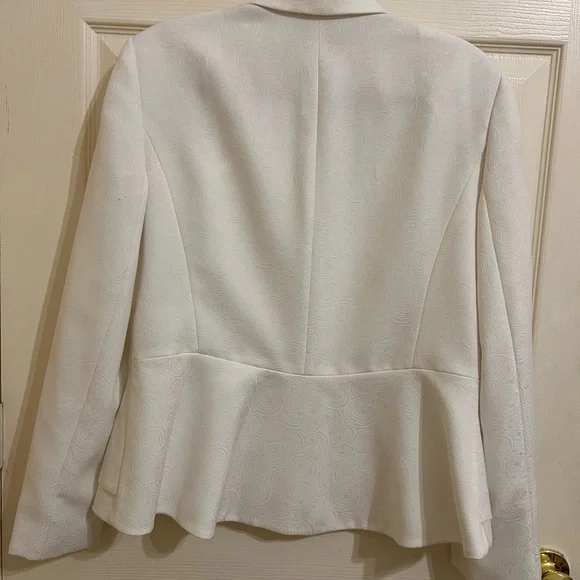 John Meyer Of Norwich Elegant White Self Patterned Blazer Jacket - Picture 8 of 8